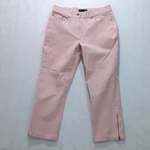 Jeans Votre Nom size 10 pink jeans cropped Zipper at hem *